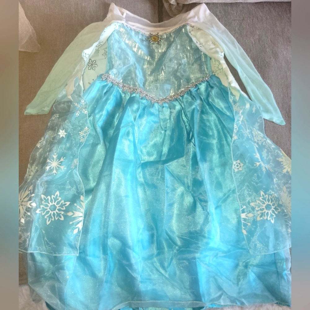 Disney Blue Sparkle Princess Costume with Snowflake Cape